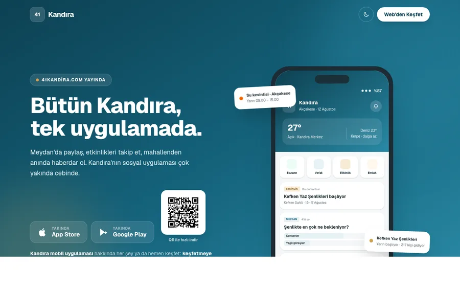 41kandira.com web sitesi ekran görüntüsü